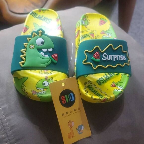 NWT SHO SLIP ON DINOSAUR SLIDES - Picture 2 of 5